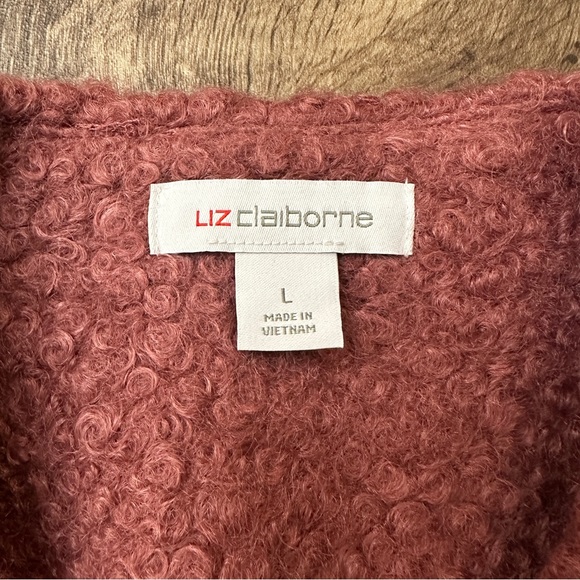 Liz Claiborne Short 2-button Faux Fur Jacket Women’s Size L  Artisan Wine - Picture 3 of 9
